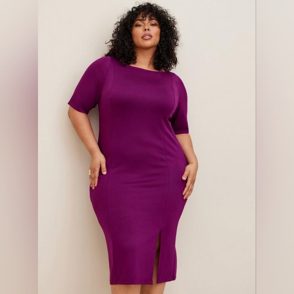 NWT Torrid Midi Studio Cupro Bodycon Dress